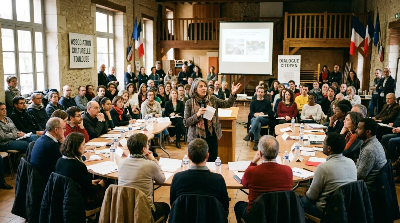 Assemblée générale civique et délibération statutaire des membres de l'association à Toulouse